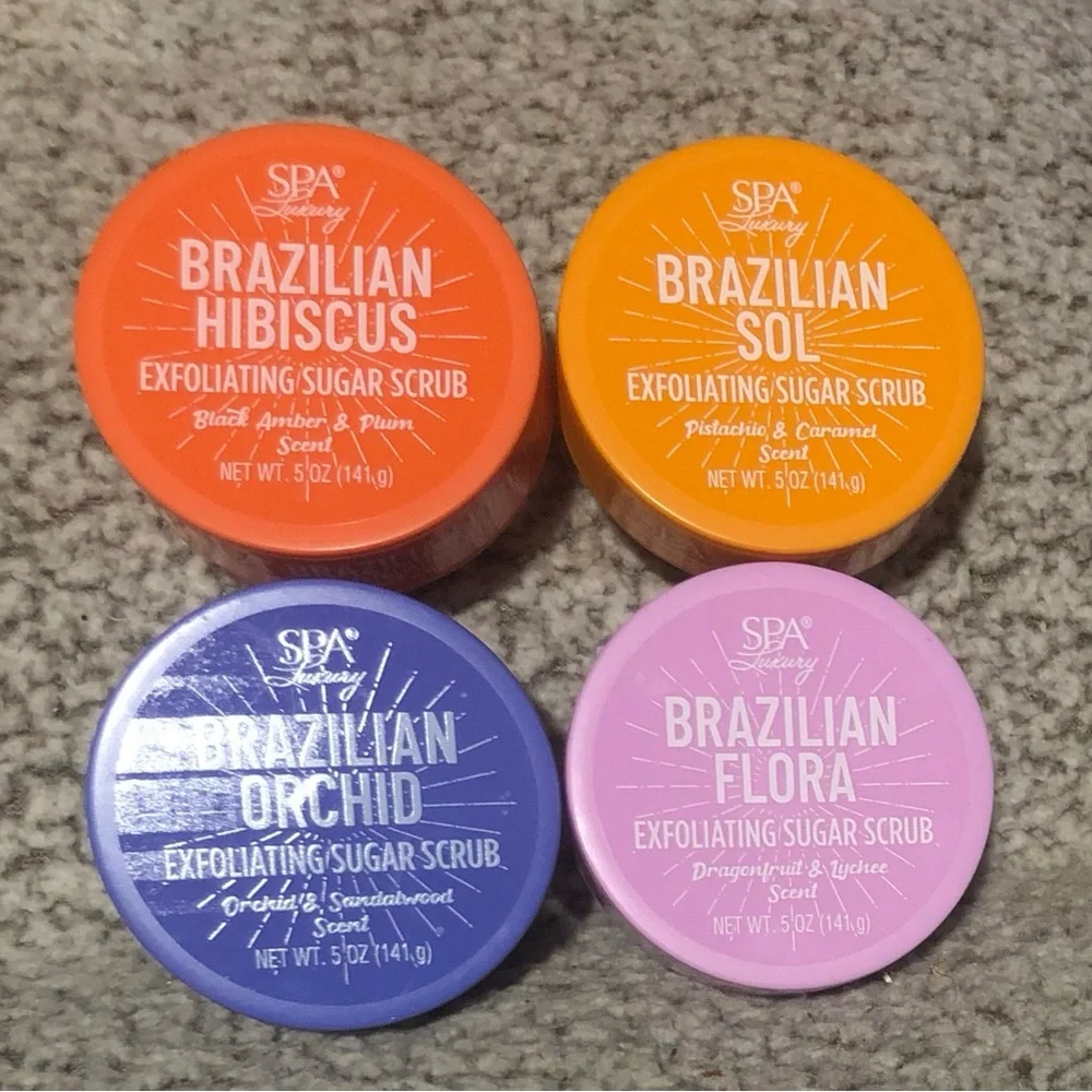 Spa Luxury Brazilian Sol, Hibiscus, Flora & Orchid Body Scrubs (Set of 4)